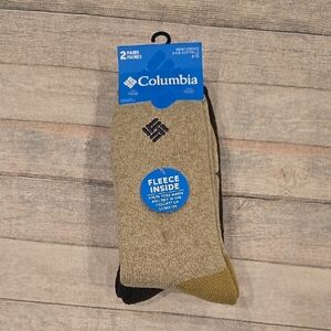 Columbia Men's Fleece-Lined Socks - Tan and Black